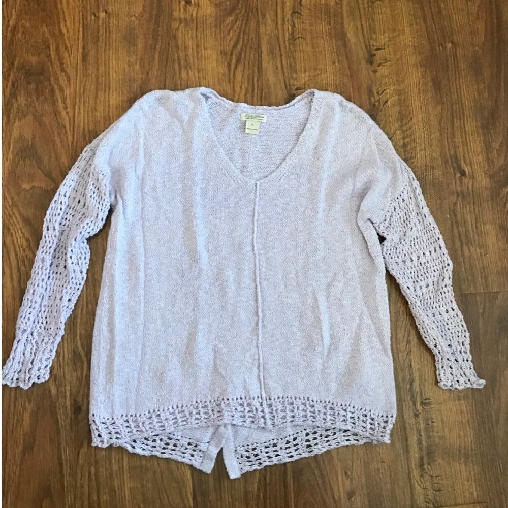 Lucky brand lavender crochet sweater